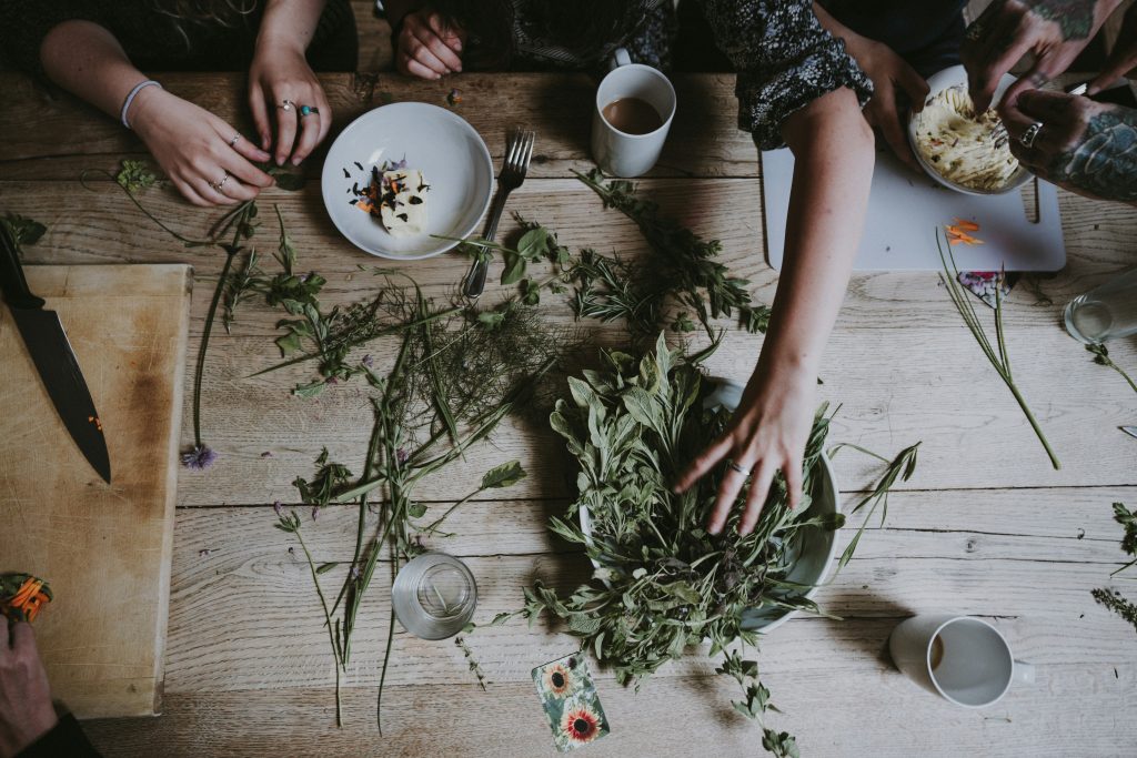 Women with herbs