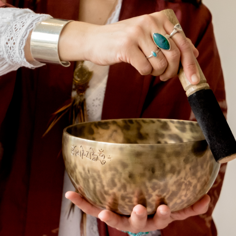Tibetan singing bowl for a sound therapy session